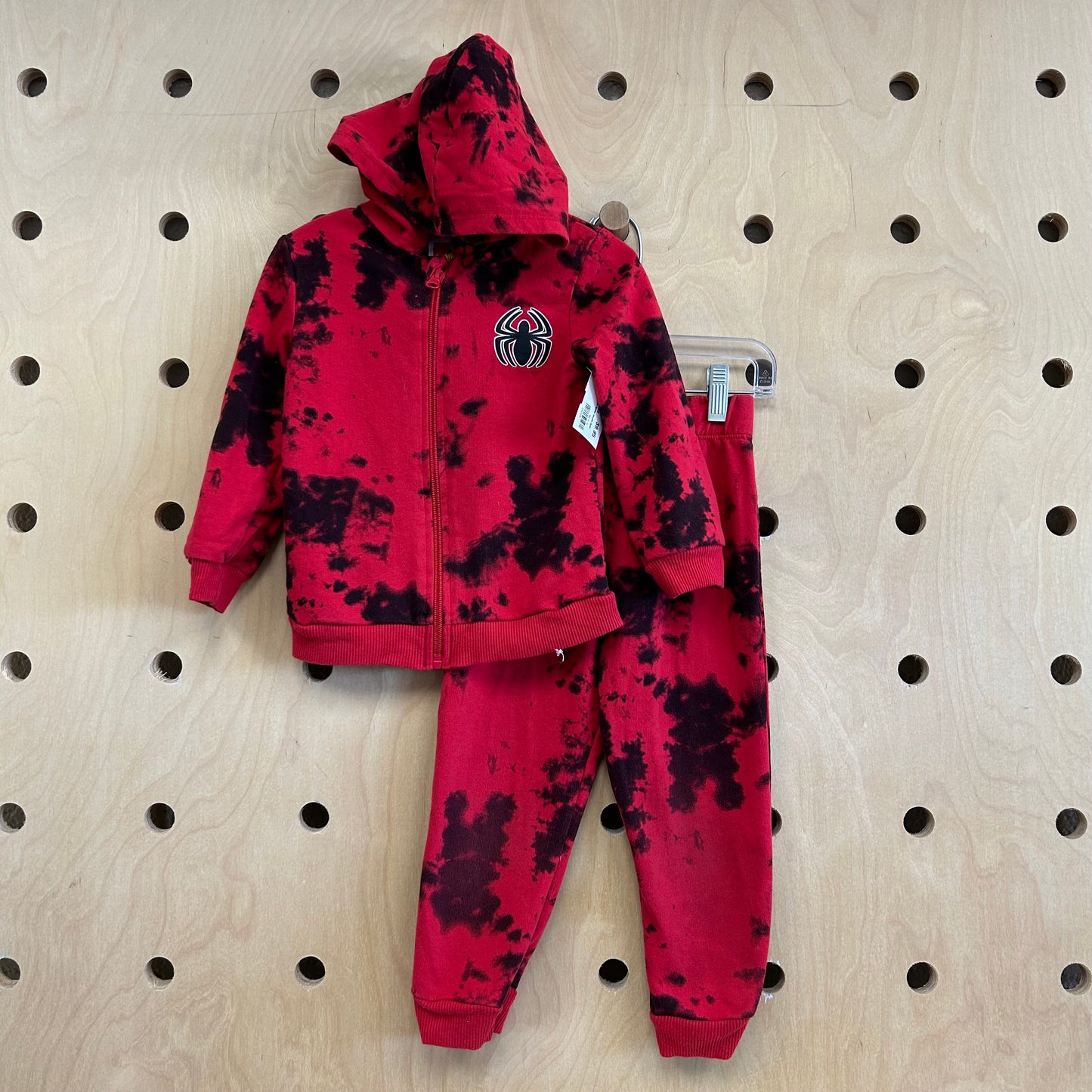 Red + Black Tie Dye Spidey Hoodie Outfit