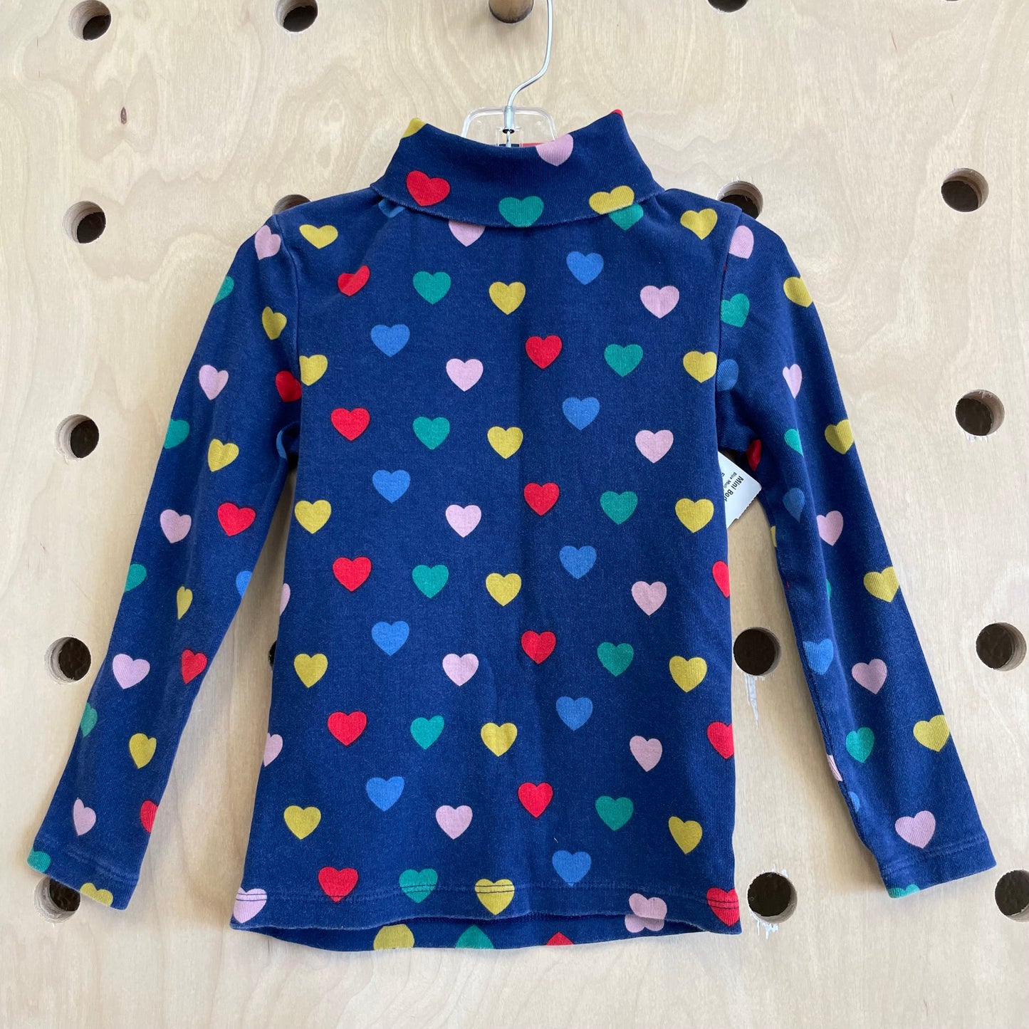 Blue Multi Colored Hearts Turtleneck