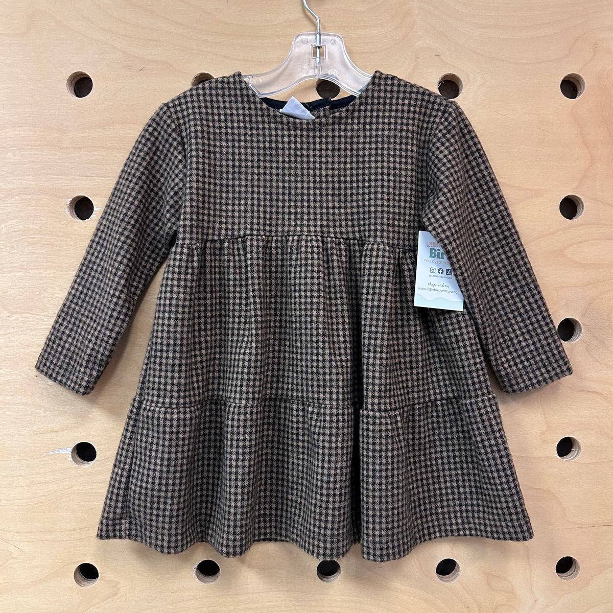 Brown & Black Gingham Dress