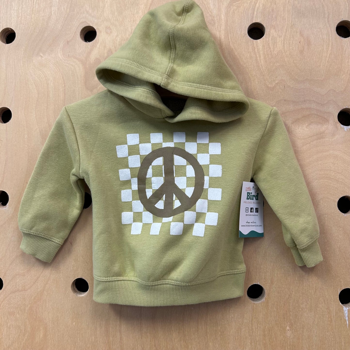 Green Checkered Peace Hoodie