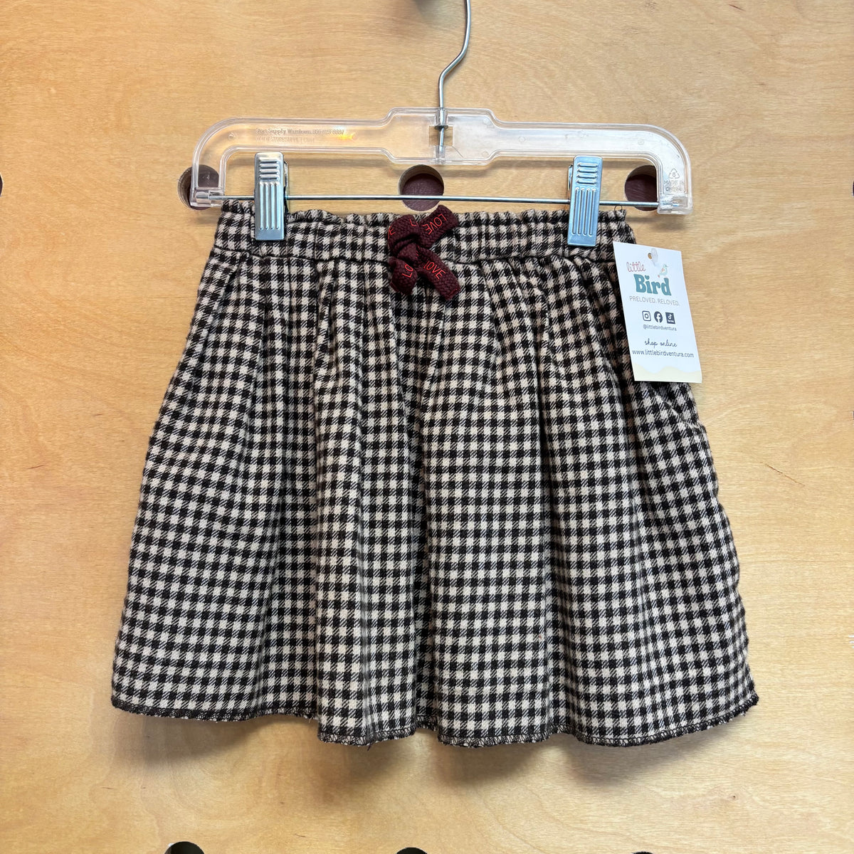 Tan Gingham Skirt