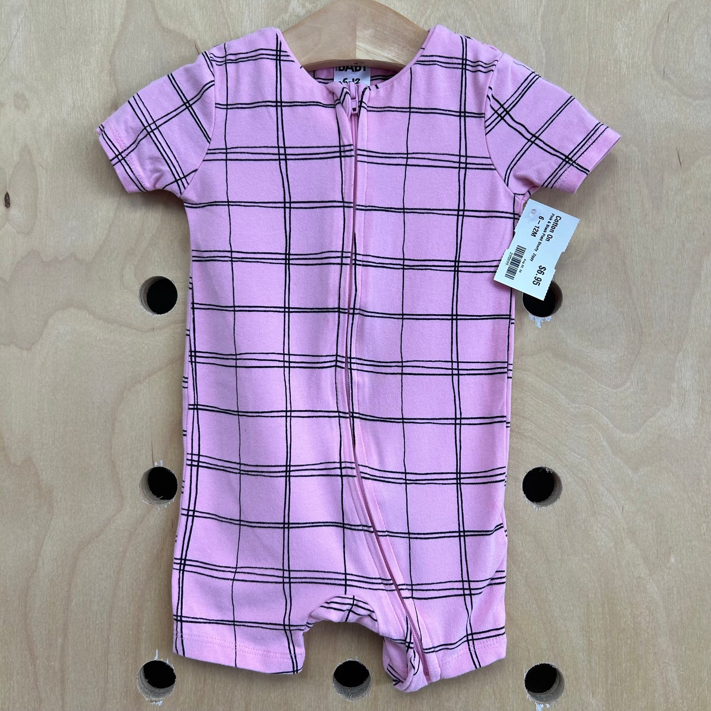 Pink & Black Plaid Shorty Zippy