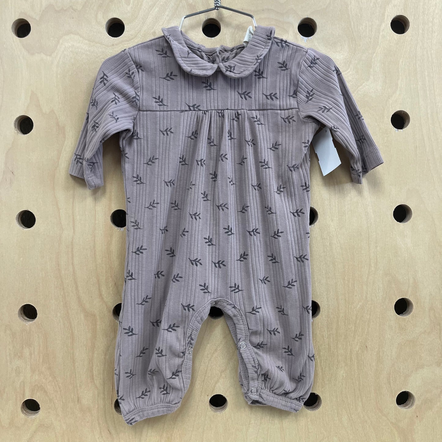Dusty Purple Ribbed Leaf Romper