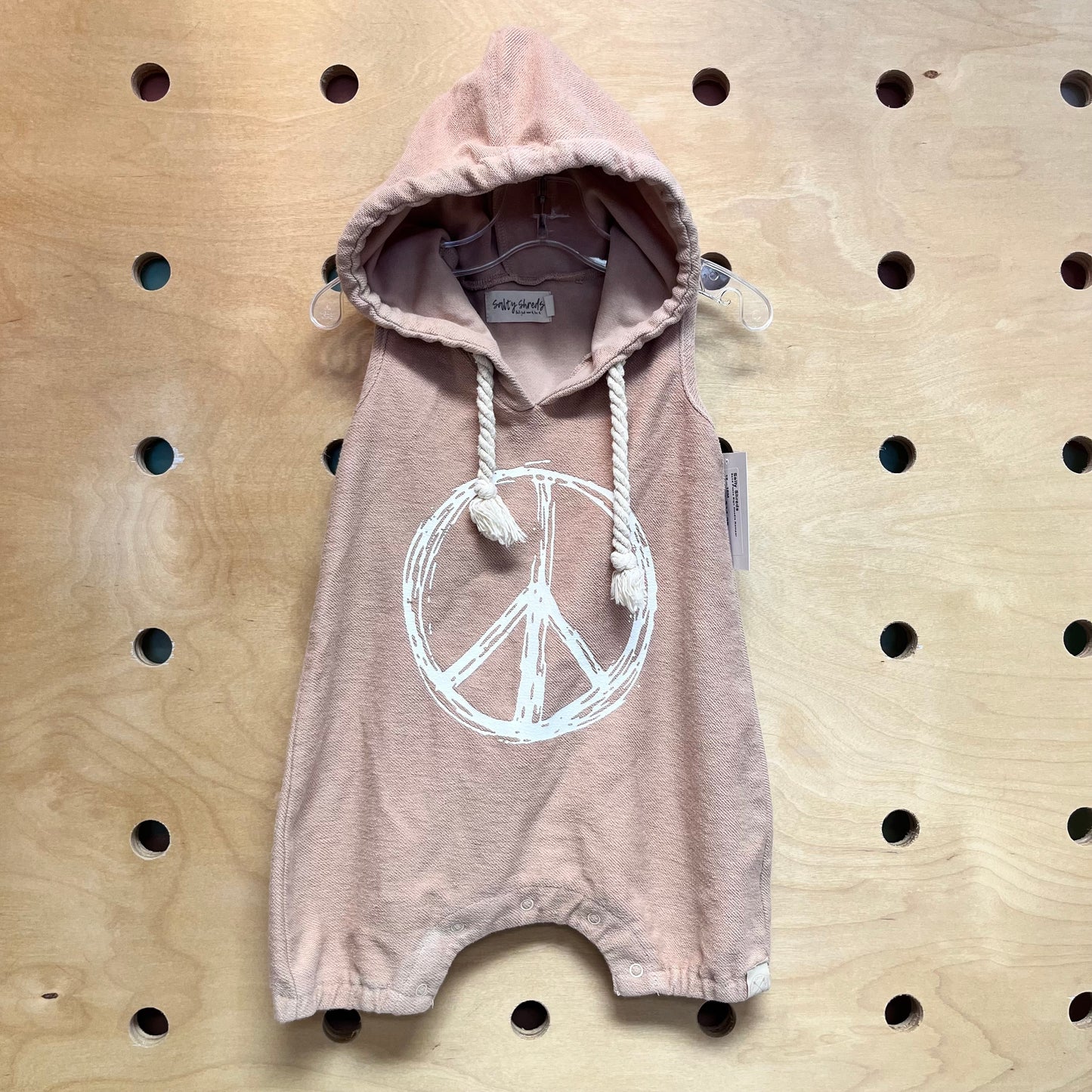 Sand Peace Sign Hoodie Romper