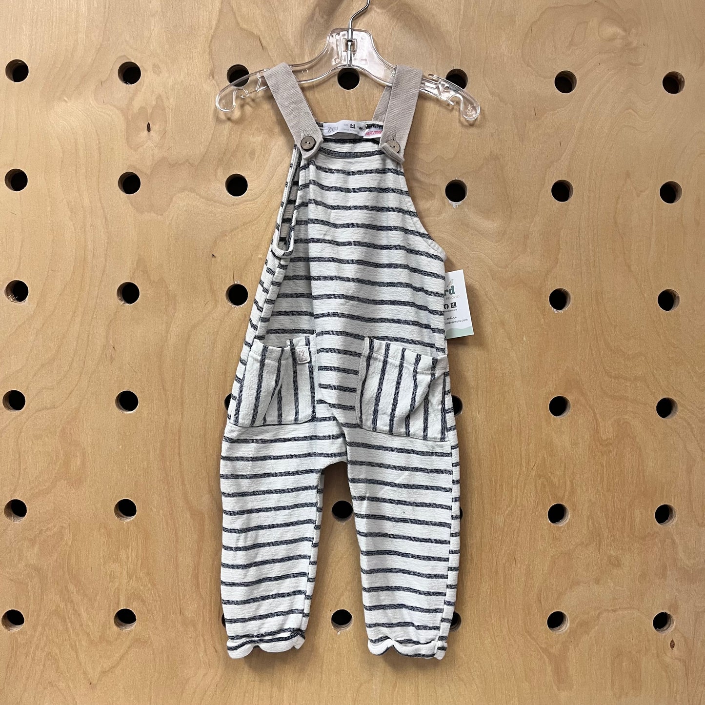 Blue + White Striped Romper