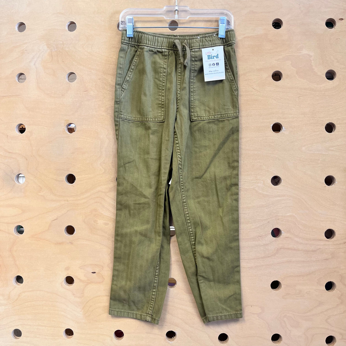 Green Straight Leg Drawstring Pants