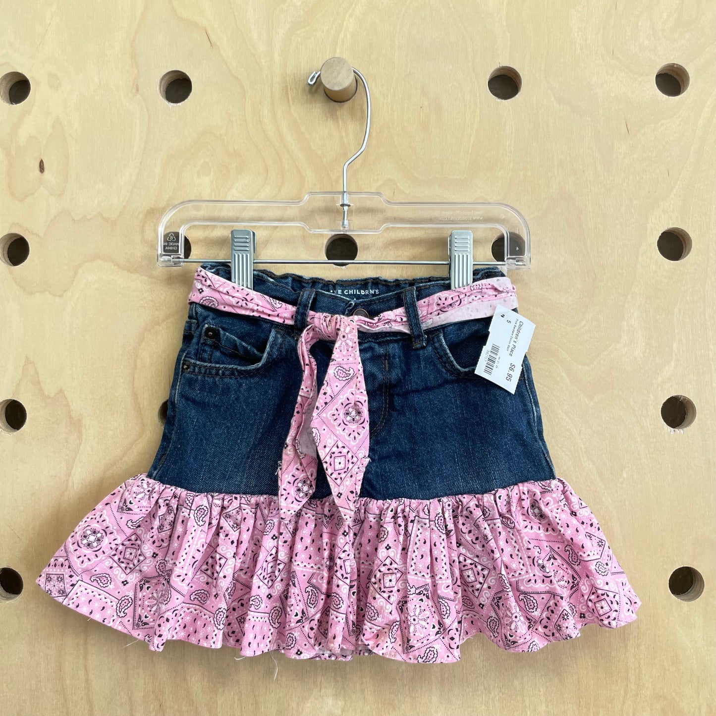 Pink Bandana Denim Skirt