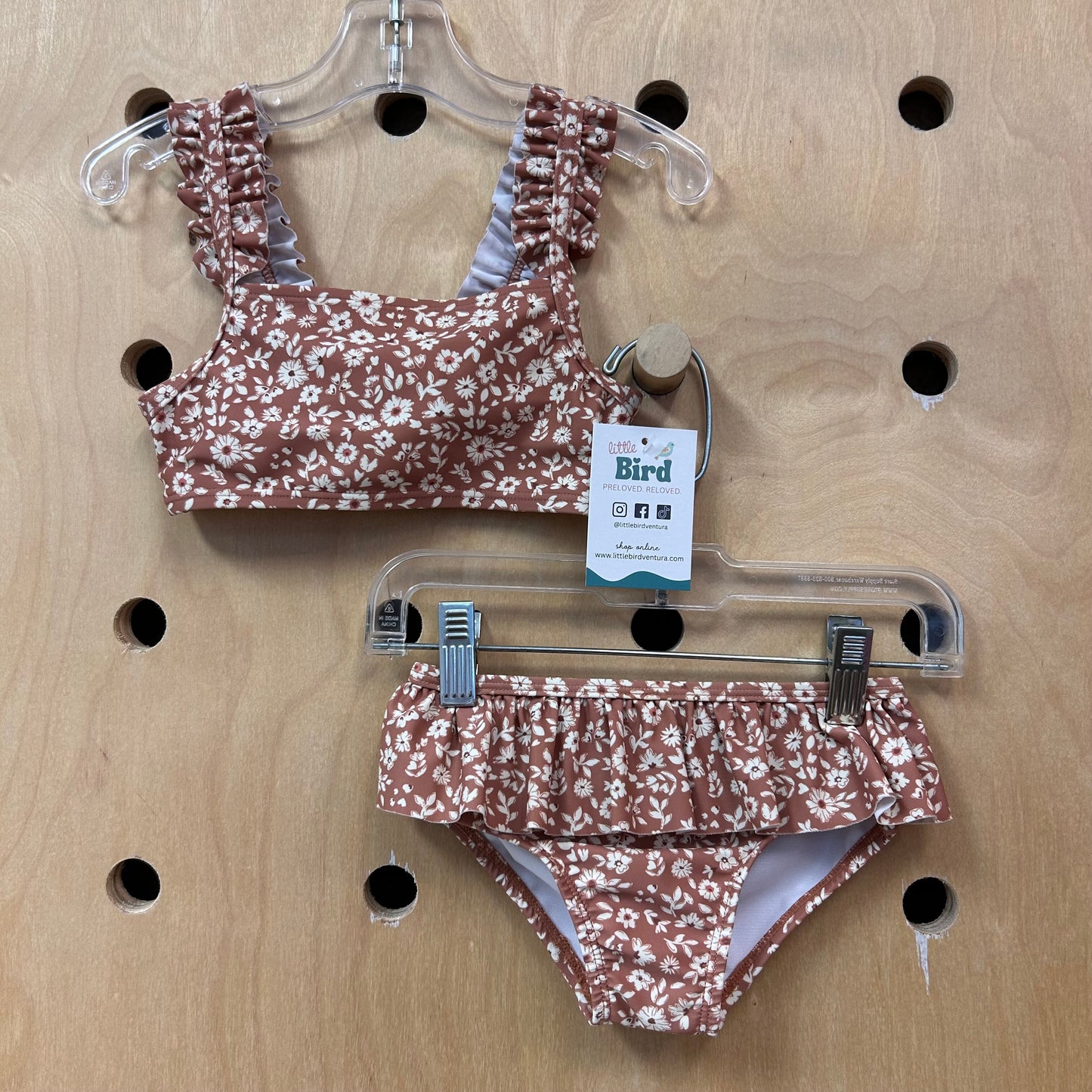 Brown Floral Swimsuit