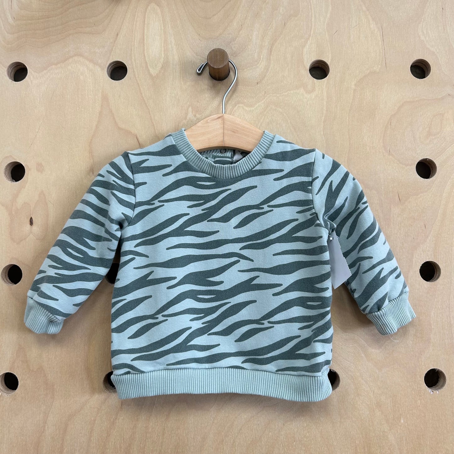 Green Zebra Striped Pullover