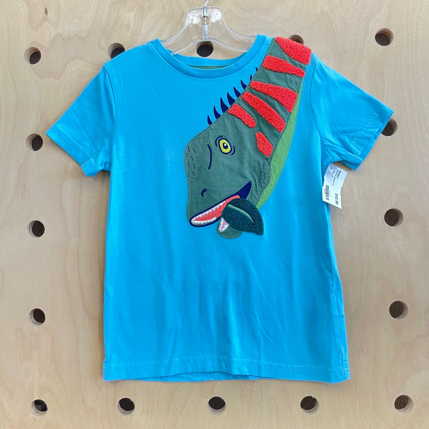 Teal Dino Applique Tee
