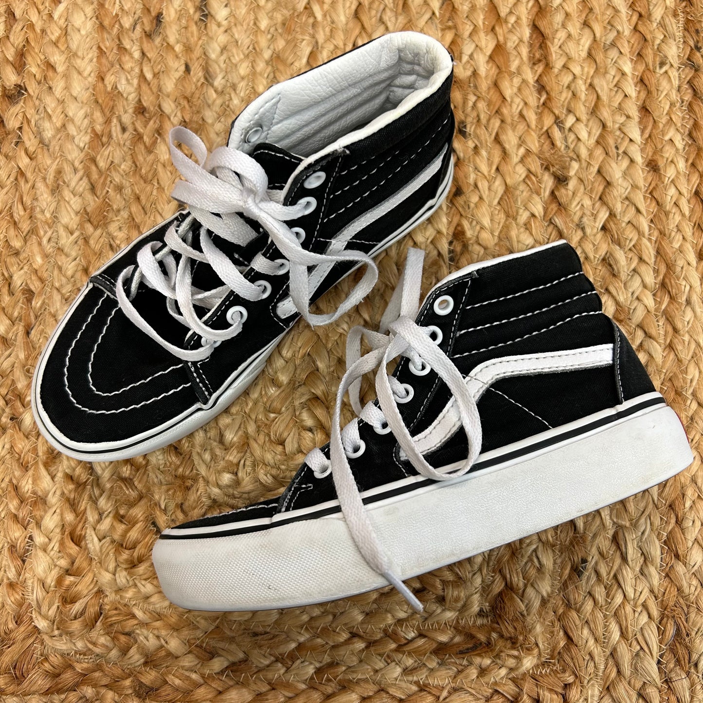 Black Tapered Canvas High-Top Sneakers