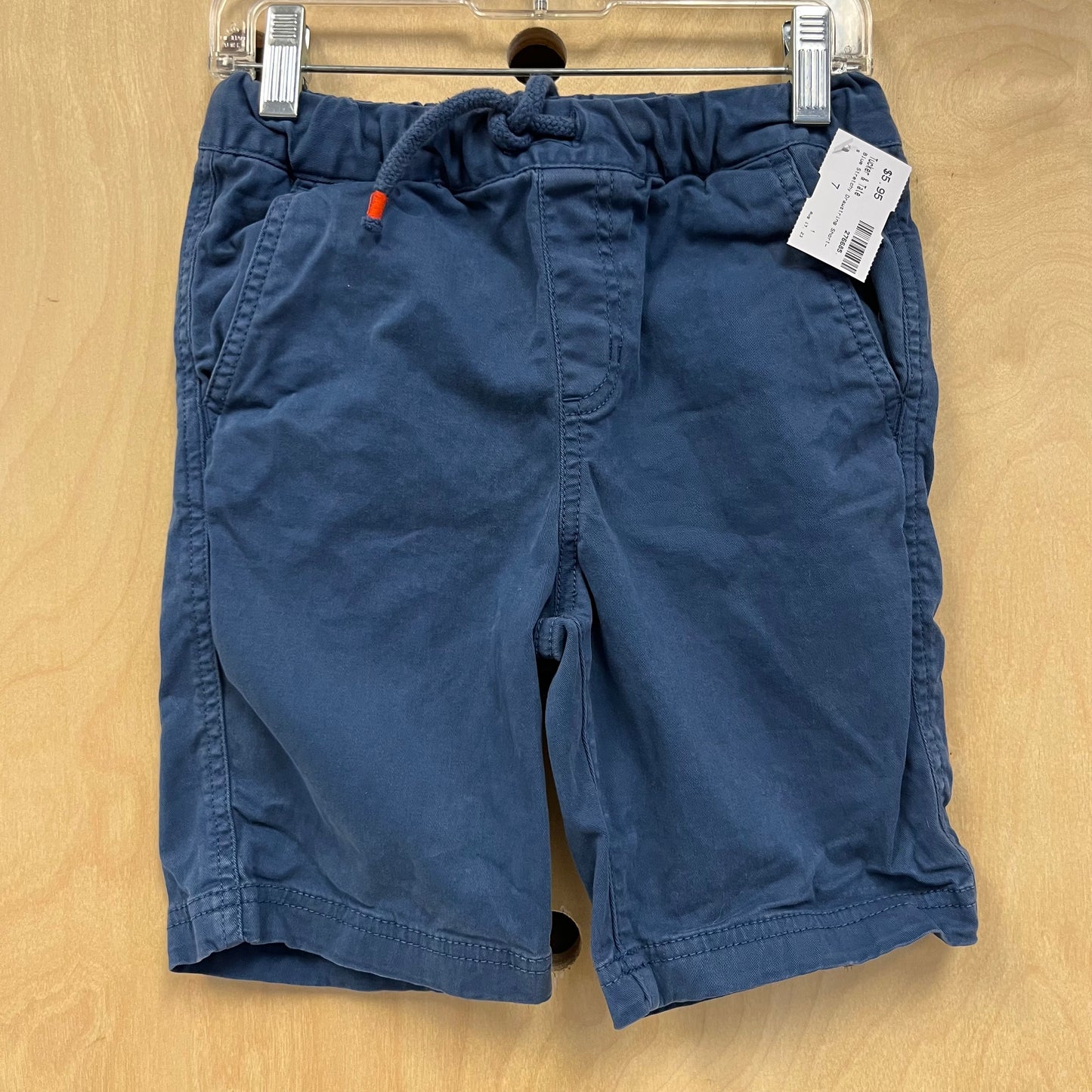 Blue Stretchy Drawstring Shorts