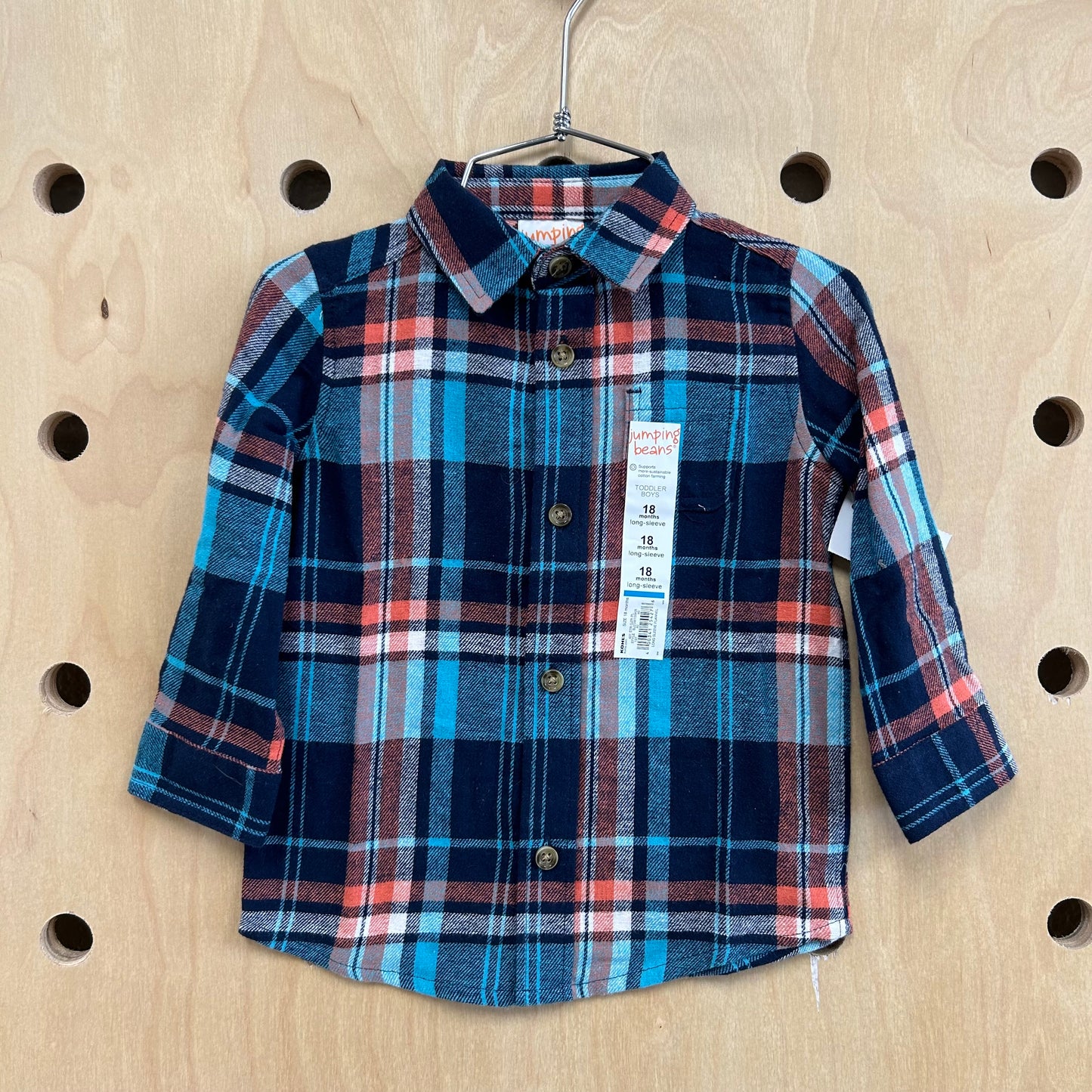 Teal+Coral Flannel NEW!