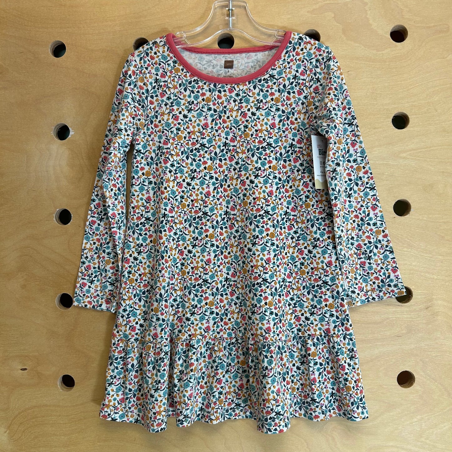 White Floral Cotton LS Dress