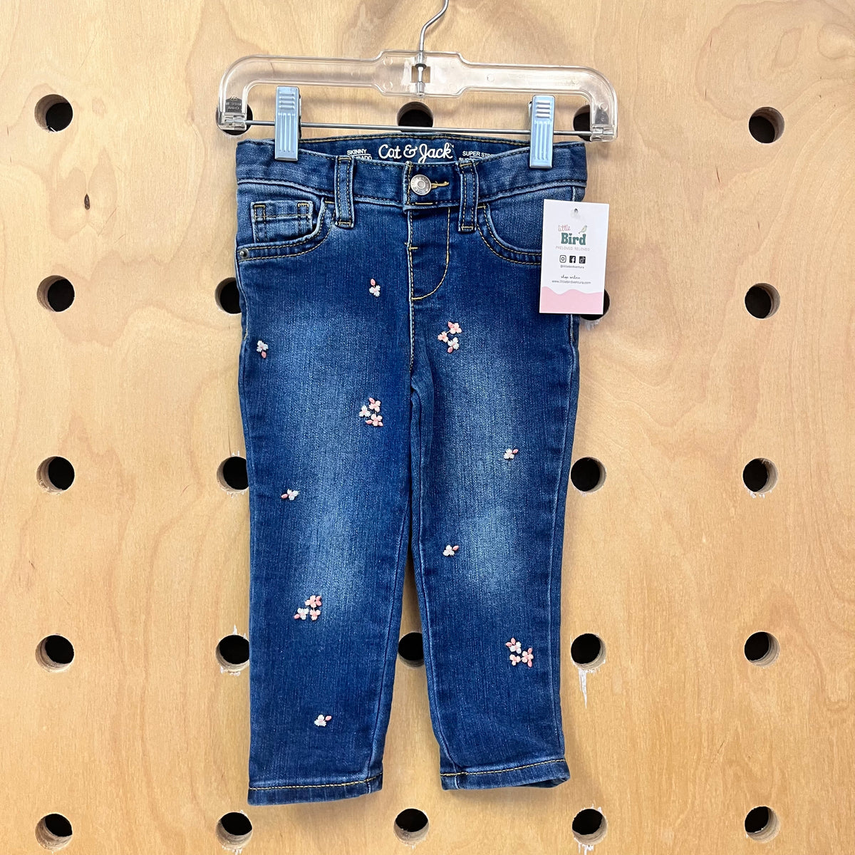 Embroidered Floral Skinny Denim