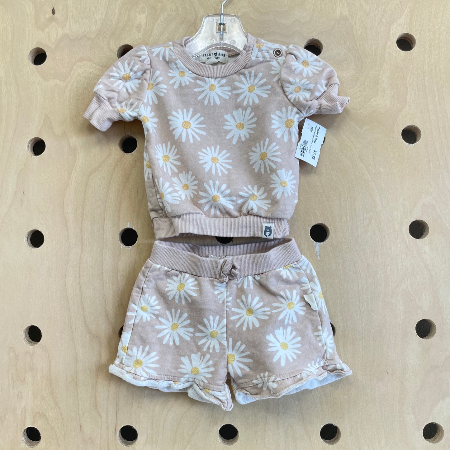 Organic Tan Daisies French Terry Outfit