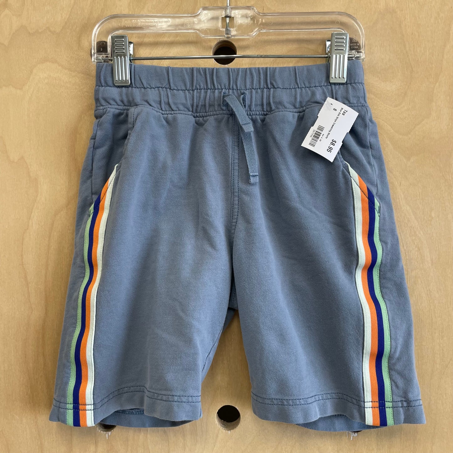 Blue Side Stripe Drawstring Shorts