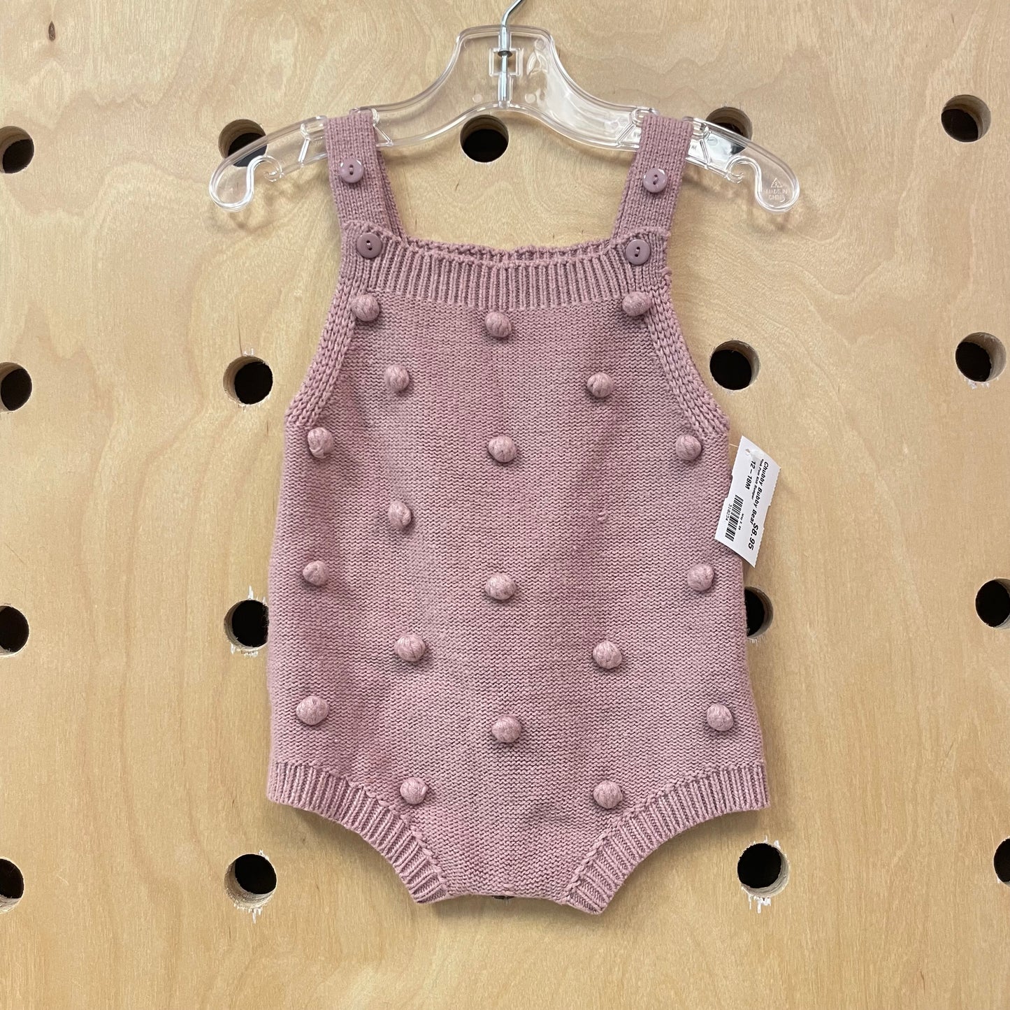 Pink Pom Knit Romper
