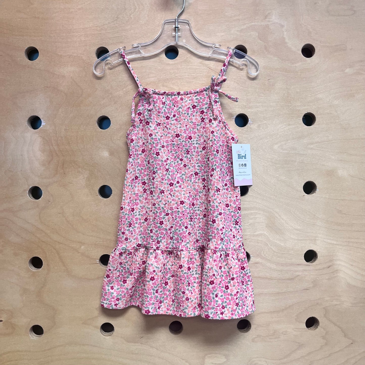 Pink Floral Textured Dress
