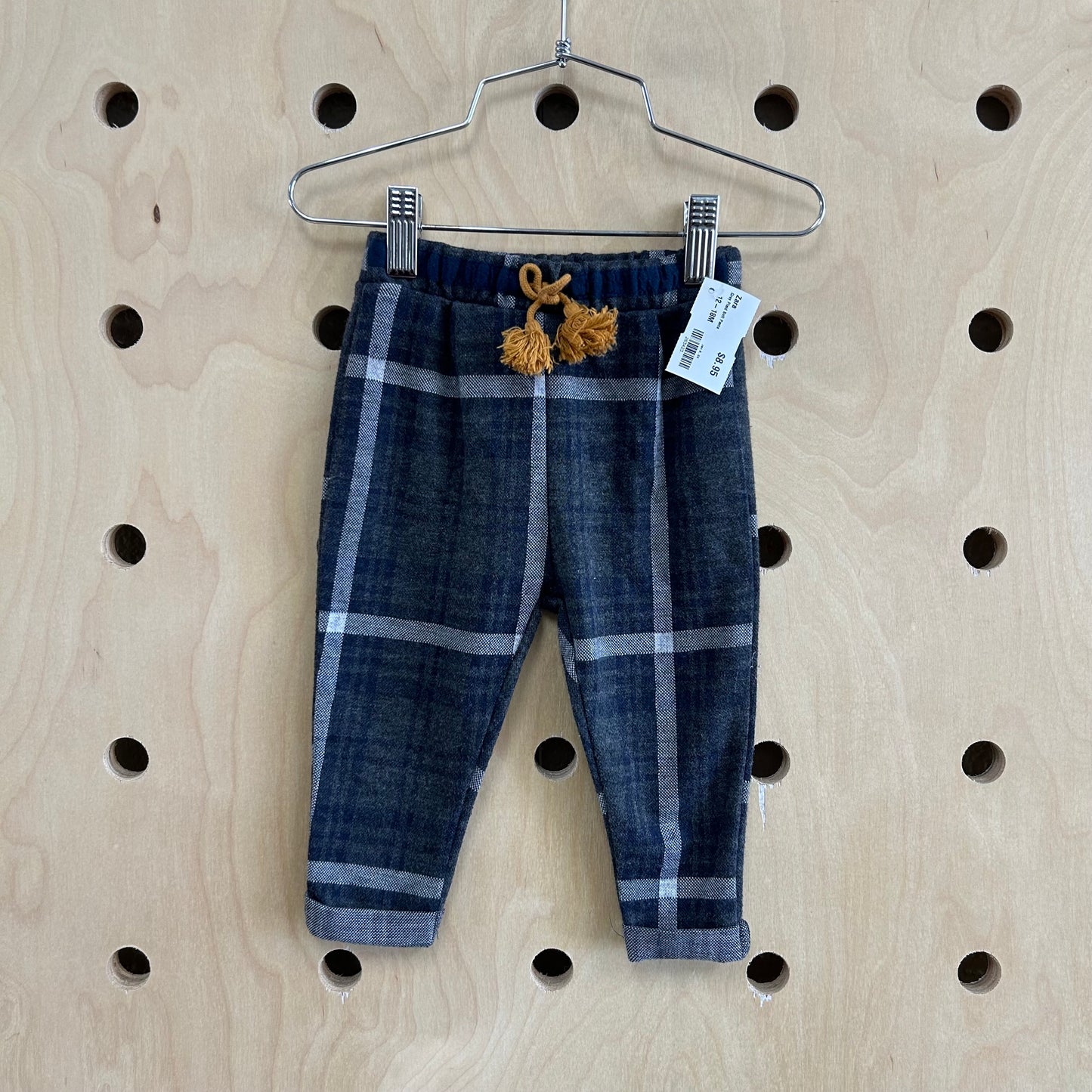 Grey Plaid Soft Pants