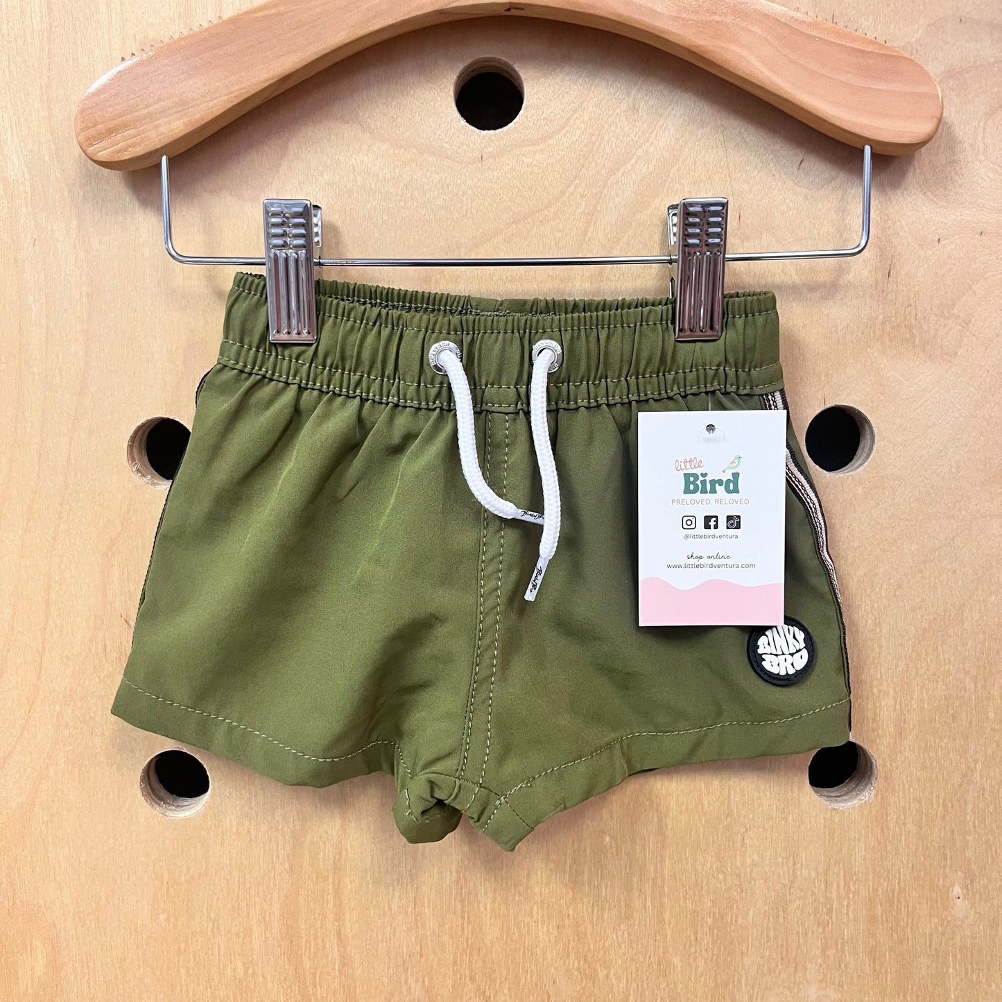 Olive Drawstring Swim Shorts