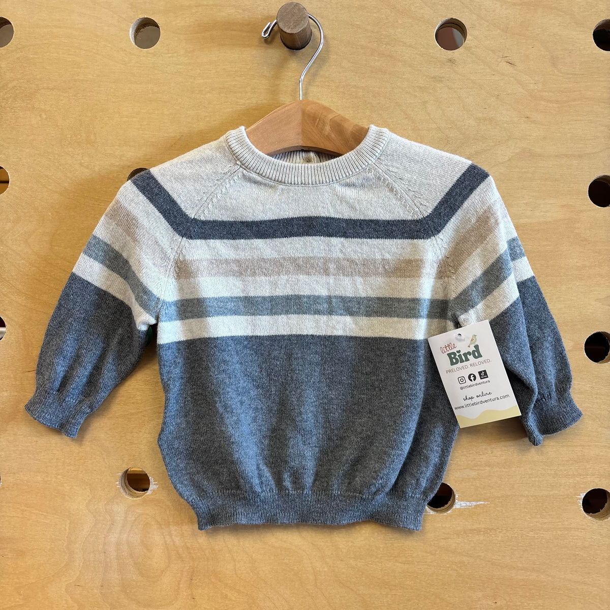 Tan/Grey LS Sweater