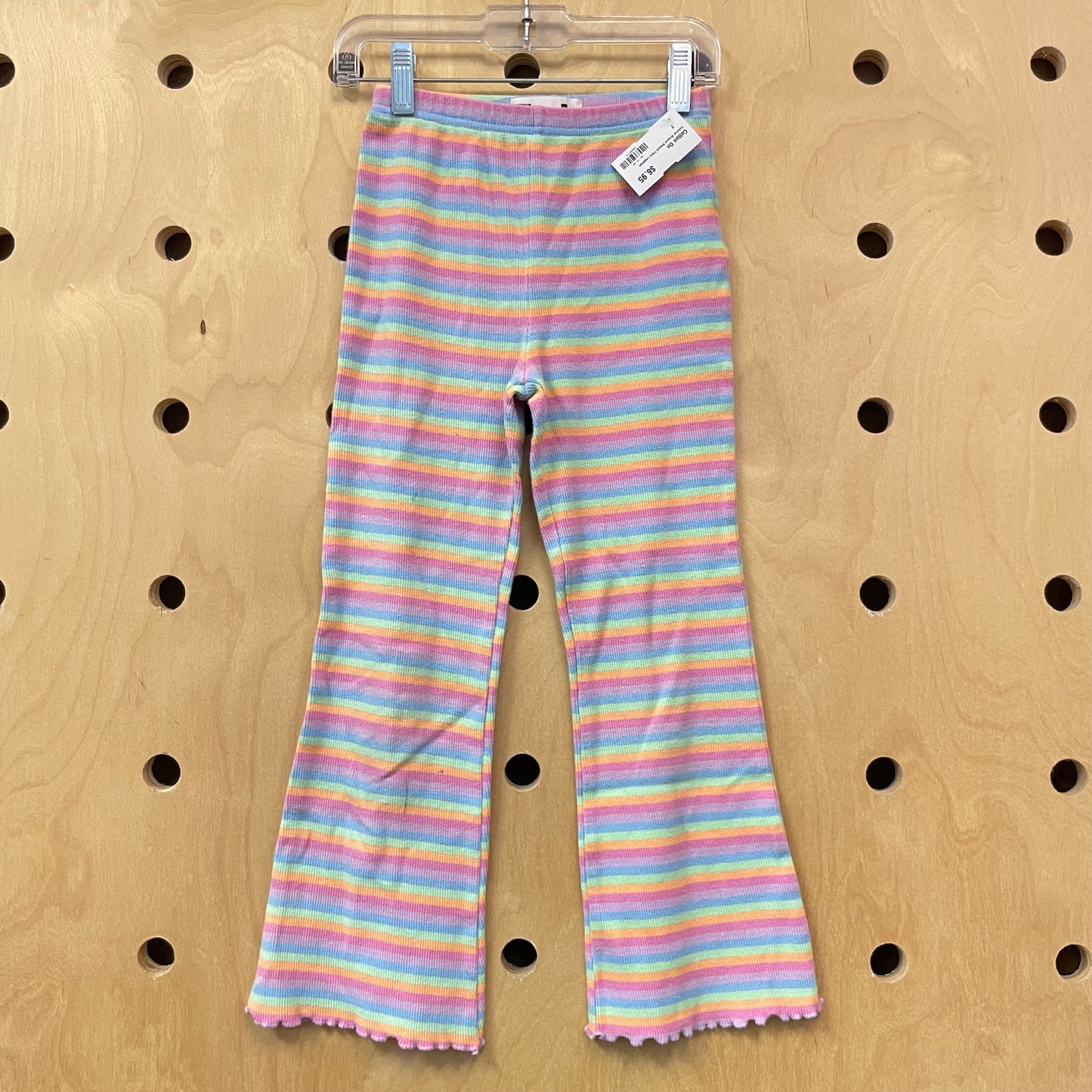 Colorful Striped Ribbed Flare Leggings