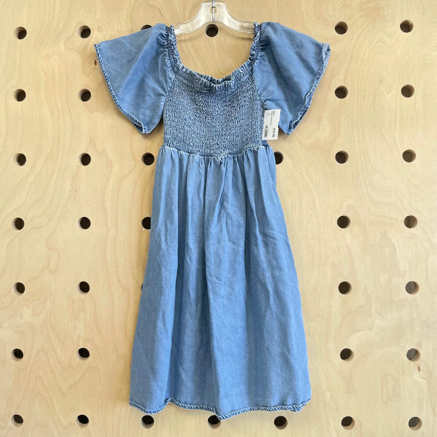 Chambray Smocked Dress