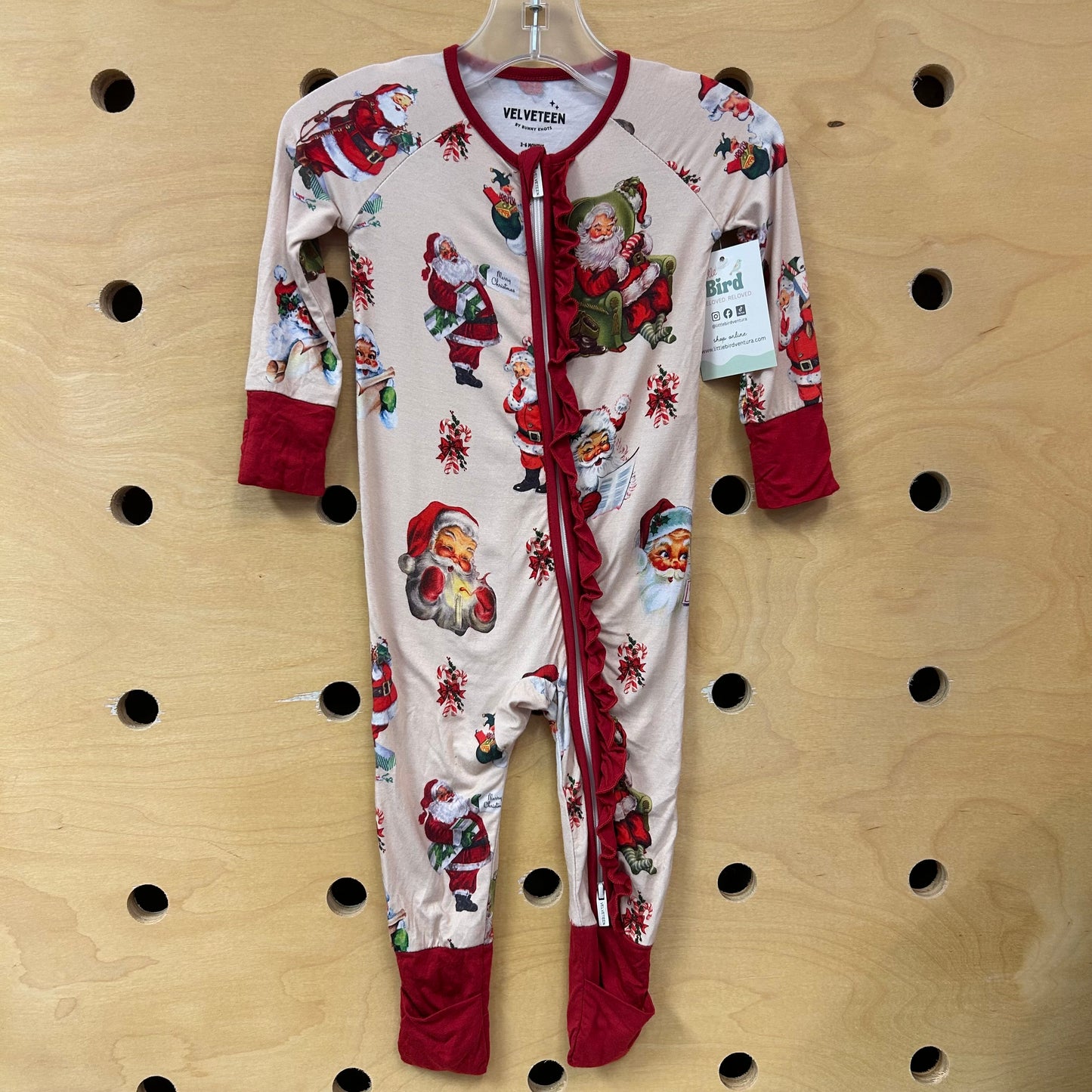 Pink & Red Vintage Santas Bamboo Zippy