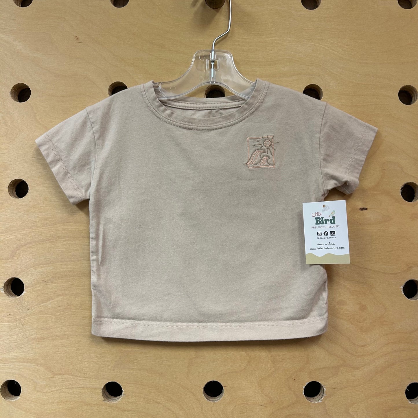 Tan Embroidered Sun/Waves Tee