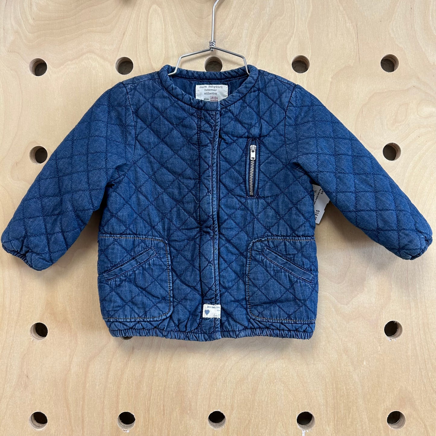 Blue Denim Quilted Jacket