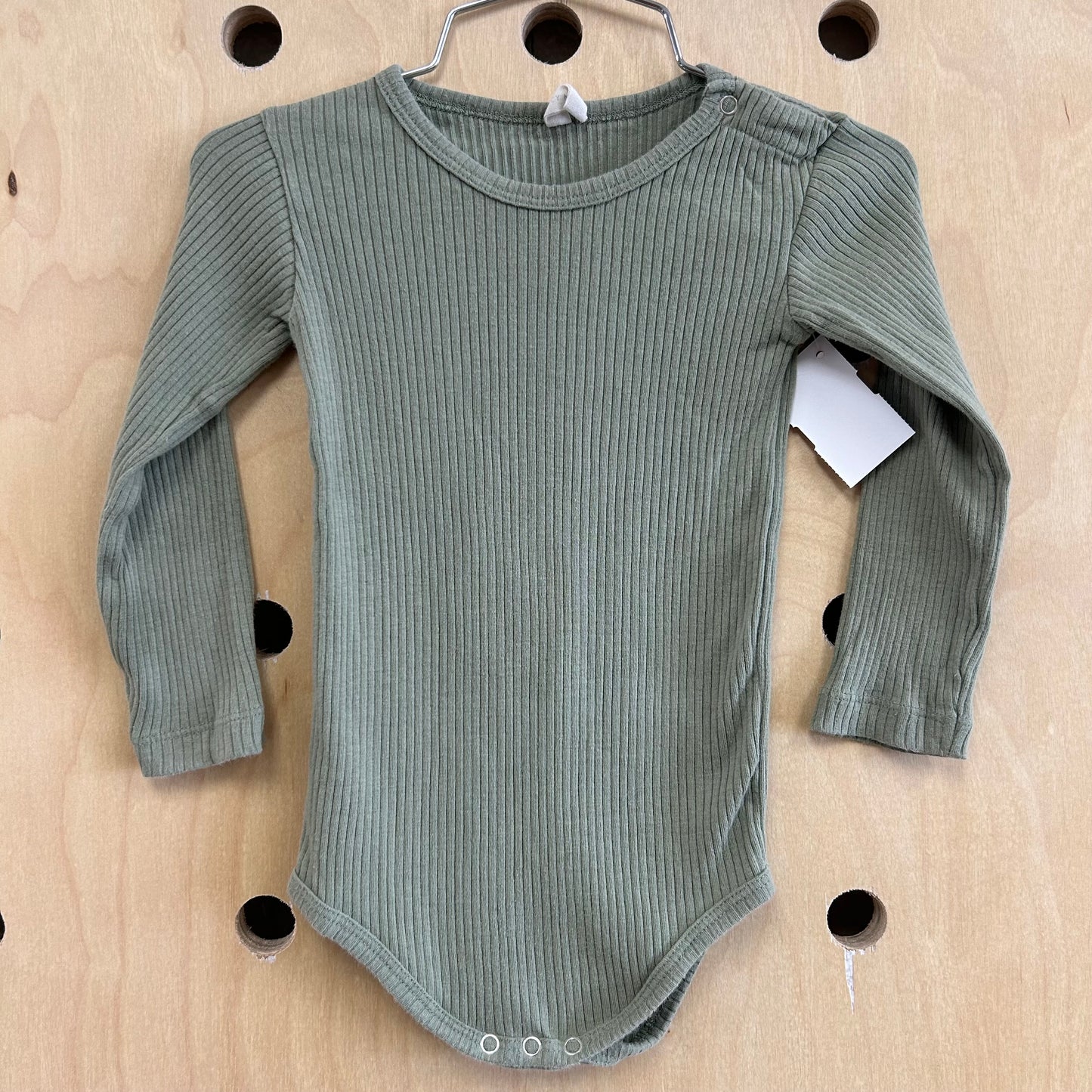 Green Ribbed Bodysuit