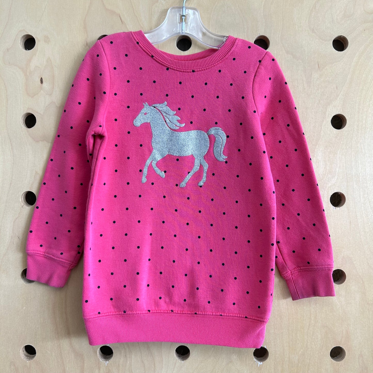 Pink Polka Dot Glitter Horse Pullover