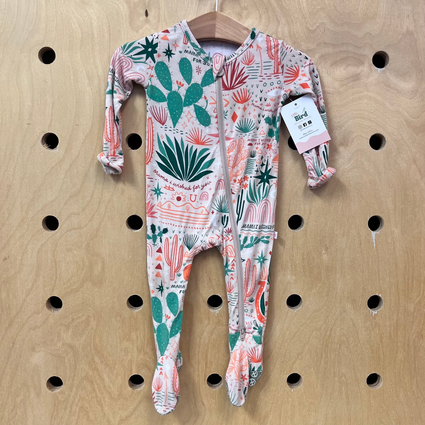 Peach Succulents Bamboo Footies