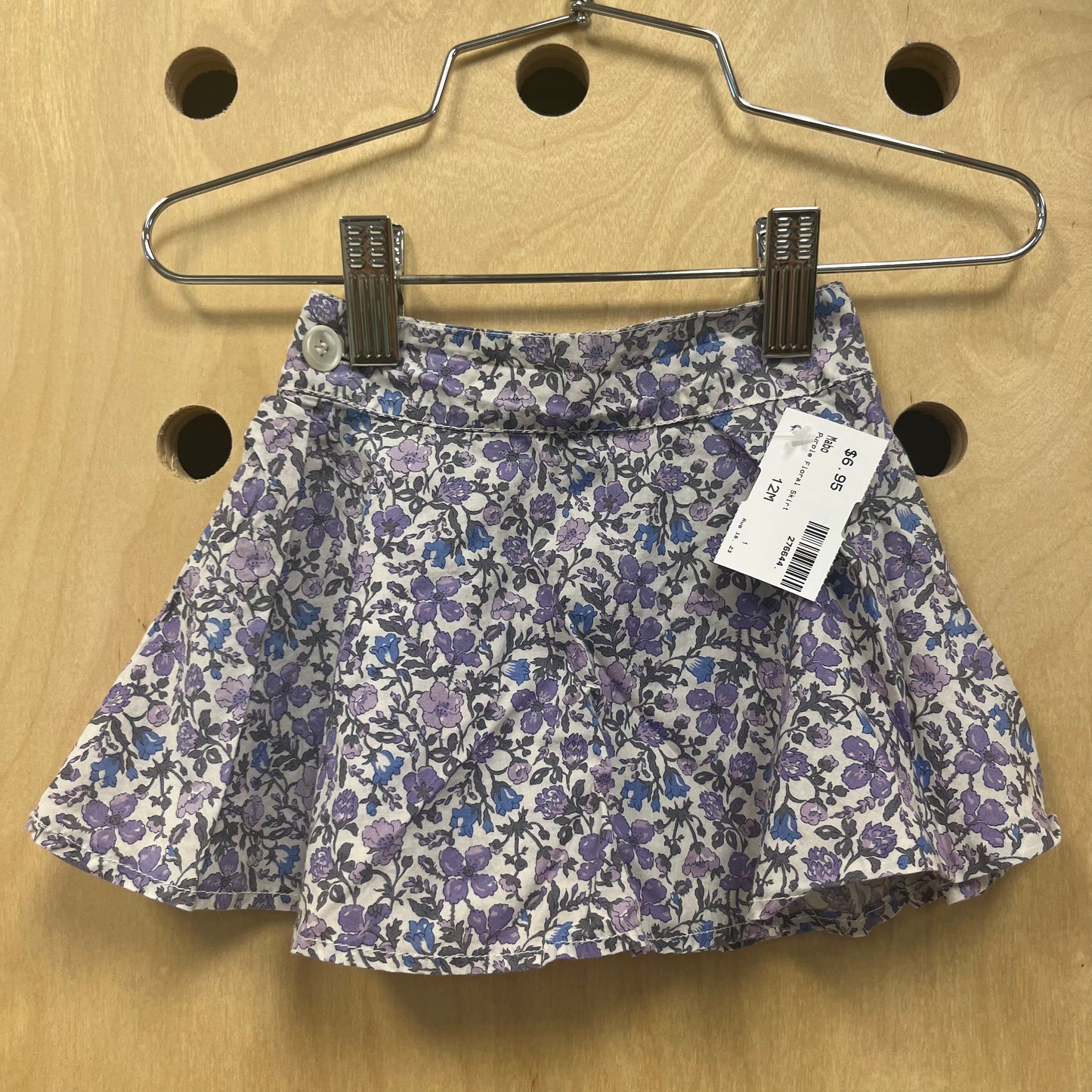 Purple Floral Skirt