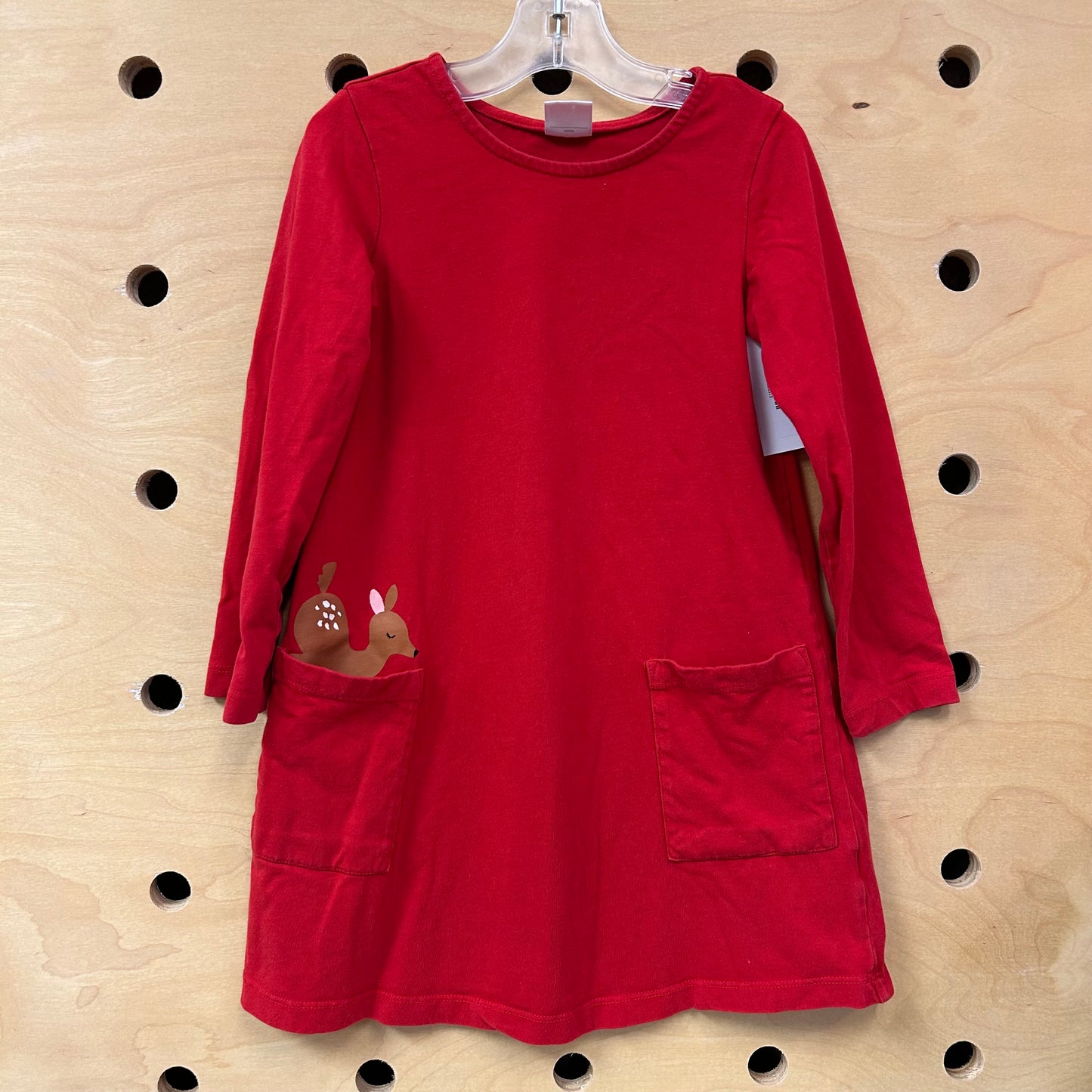 Red Reindeer Pocket Dress