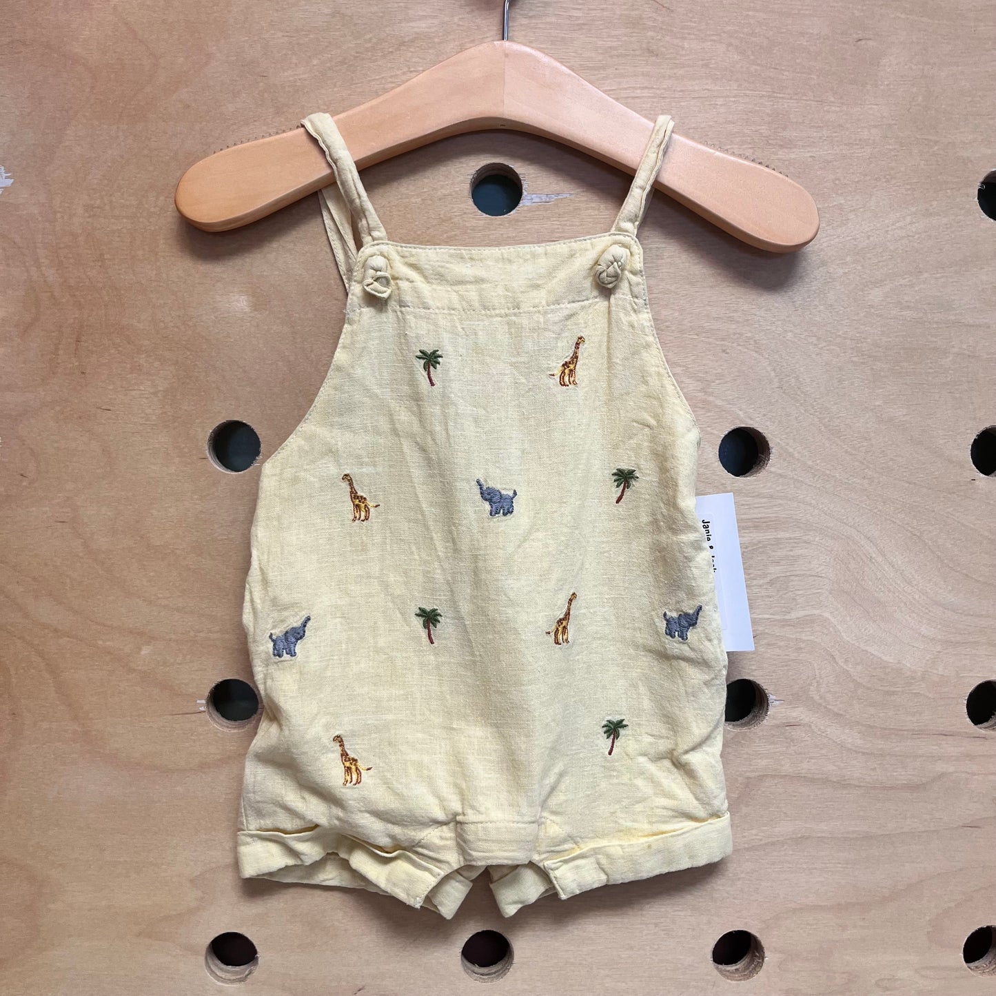 Yellow Safari Animals Cotton Coveralls