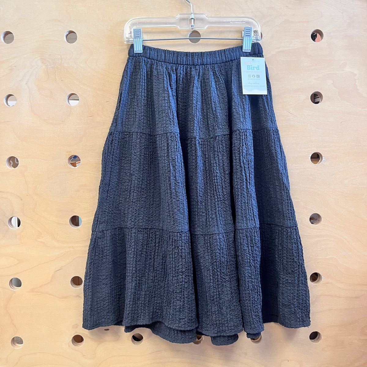 Black Seersucker Skirt