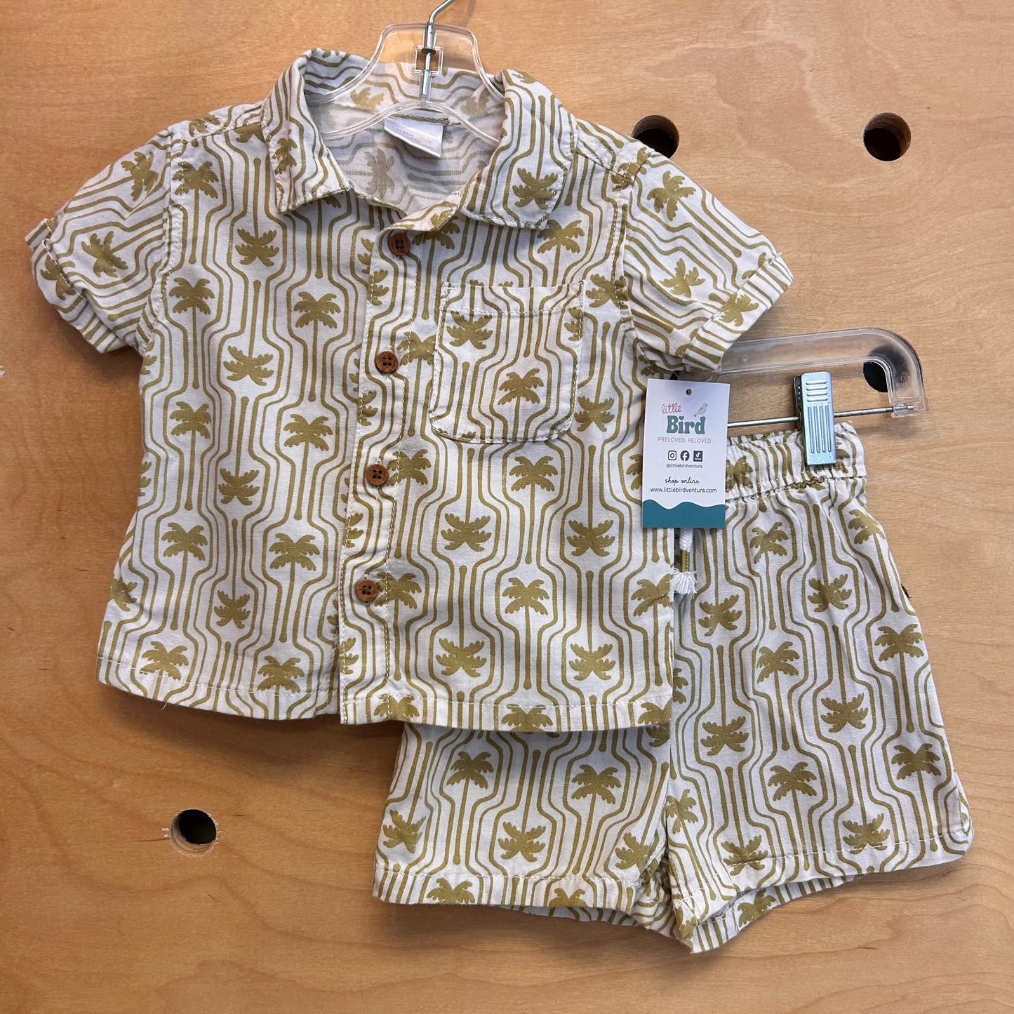 Organic Linen Blend Palms Outfit