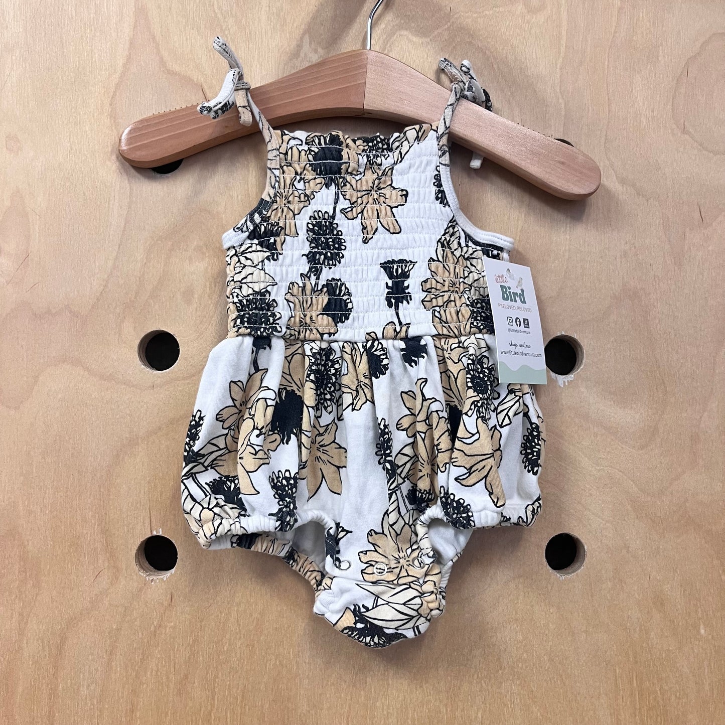 Organic Cram Floral Smocked Romper