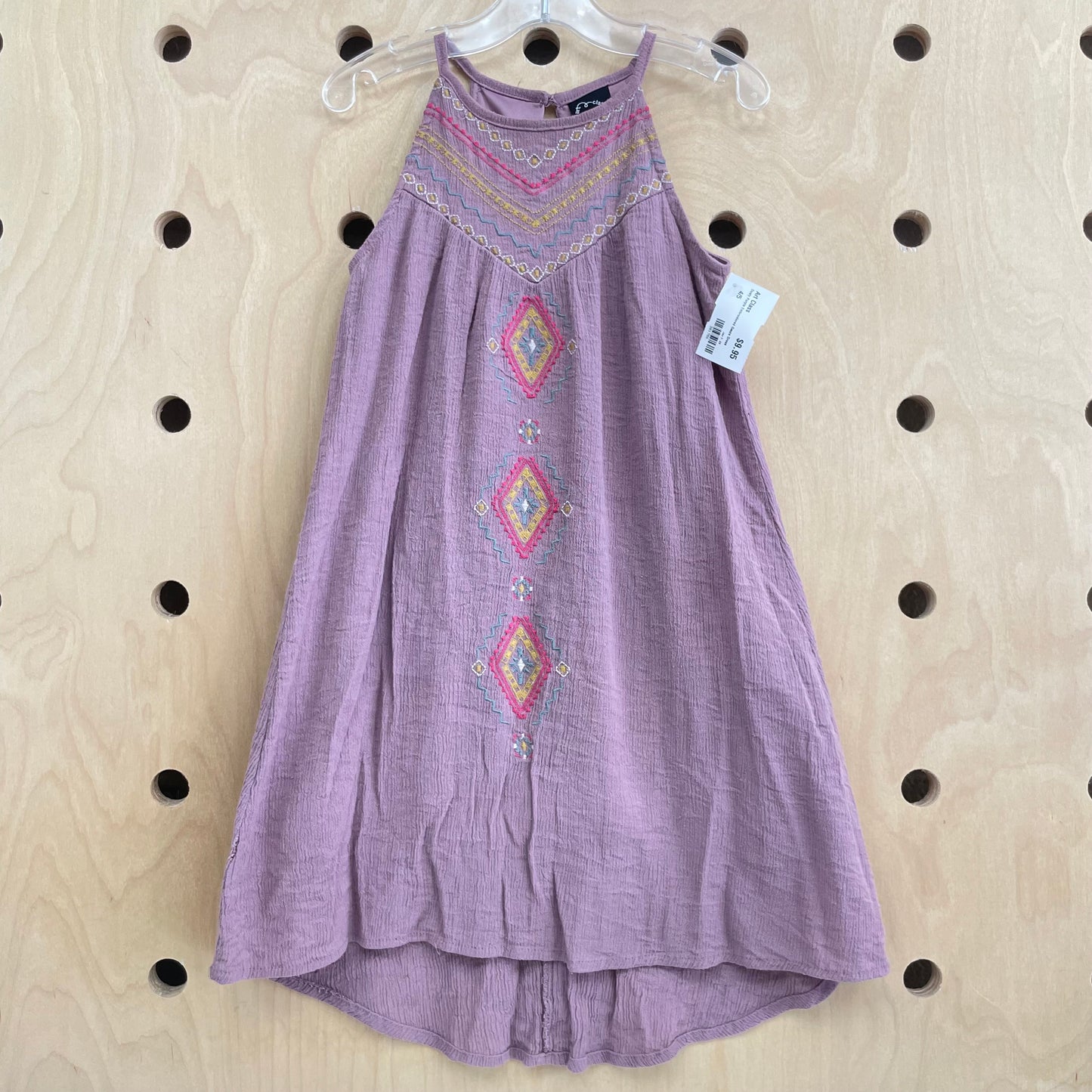 Dusty Purple Embroidered Gauze Dress