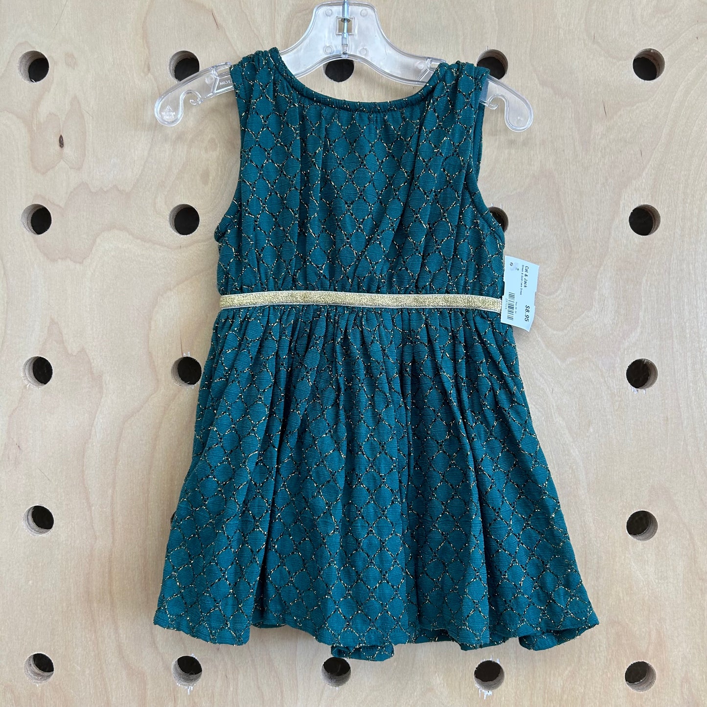 Green & Gold Lace Dress