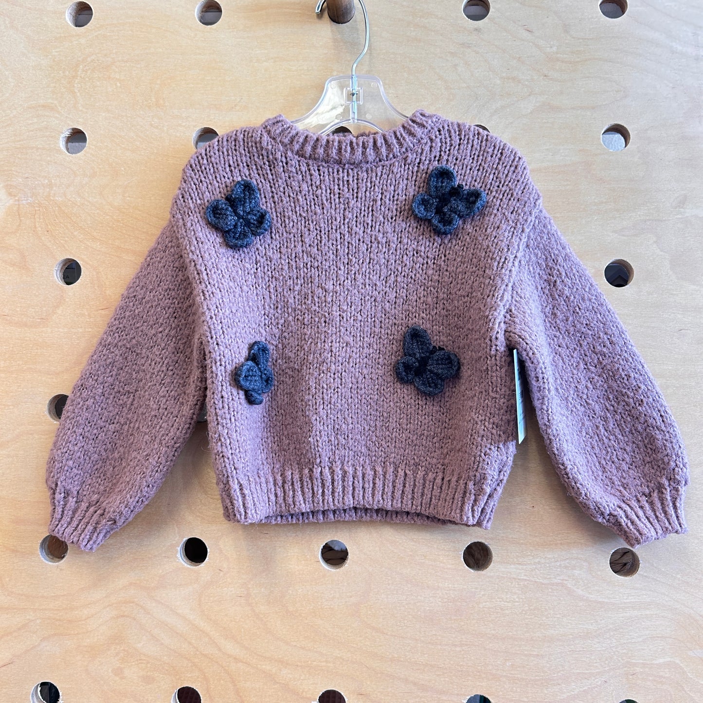 Mave/Grey Butterfly Knit Sweater