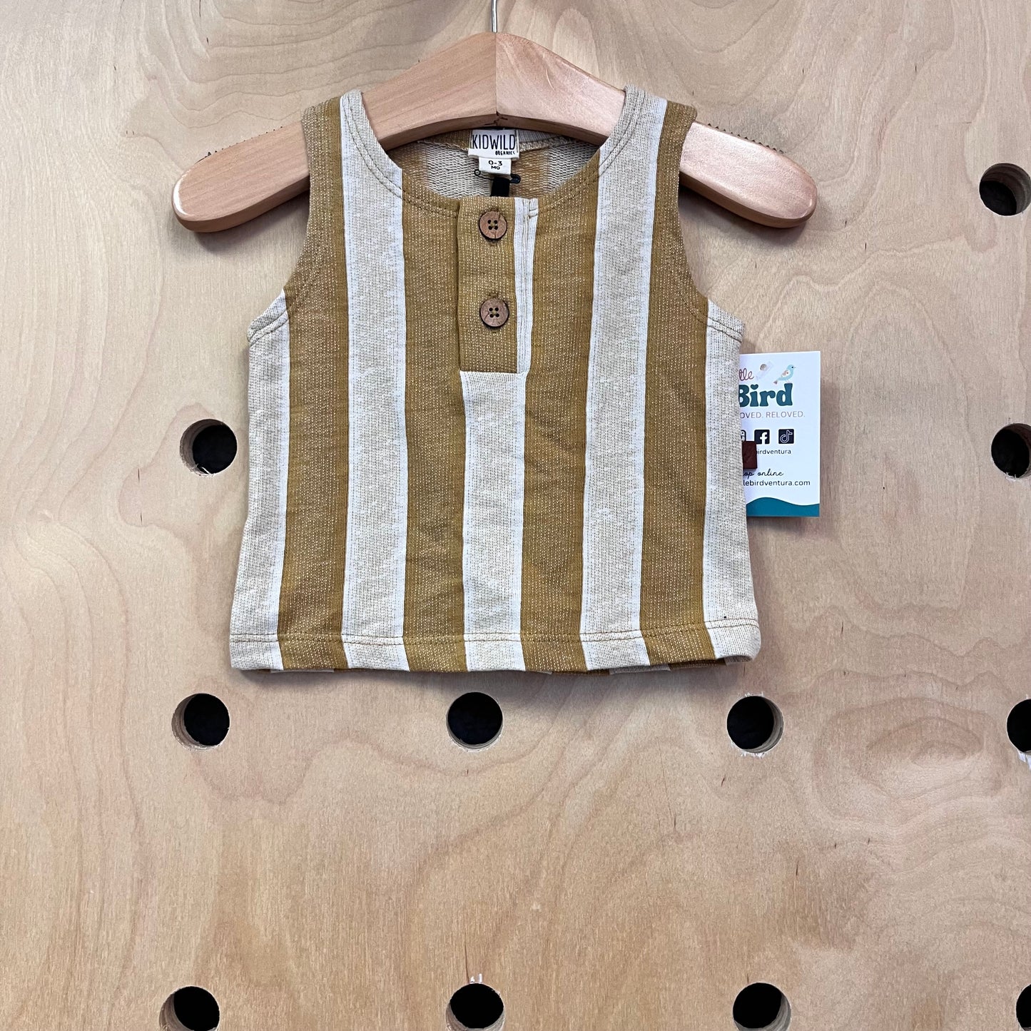 Vintage Yellow Striped Organic Tank NEW!!
