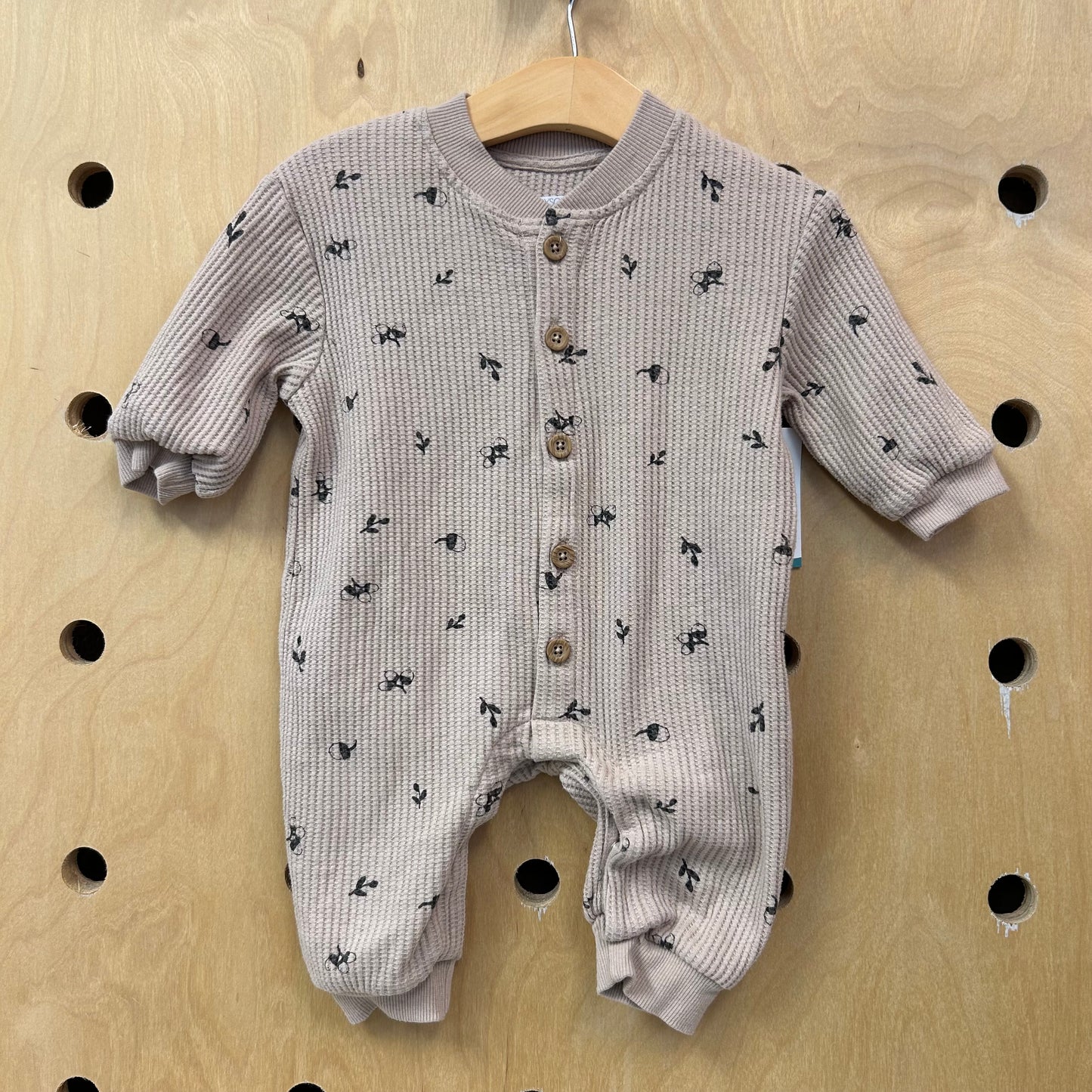 Brown Acorns Waffle Romper
