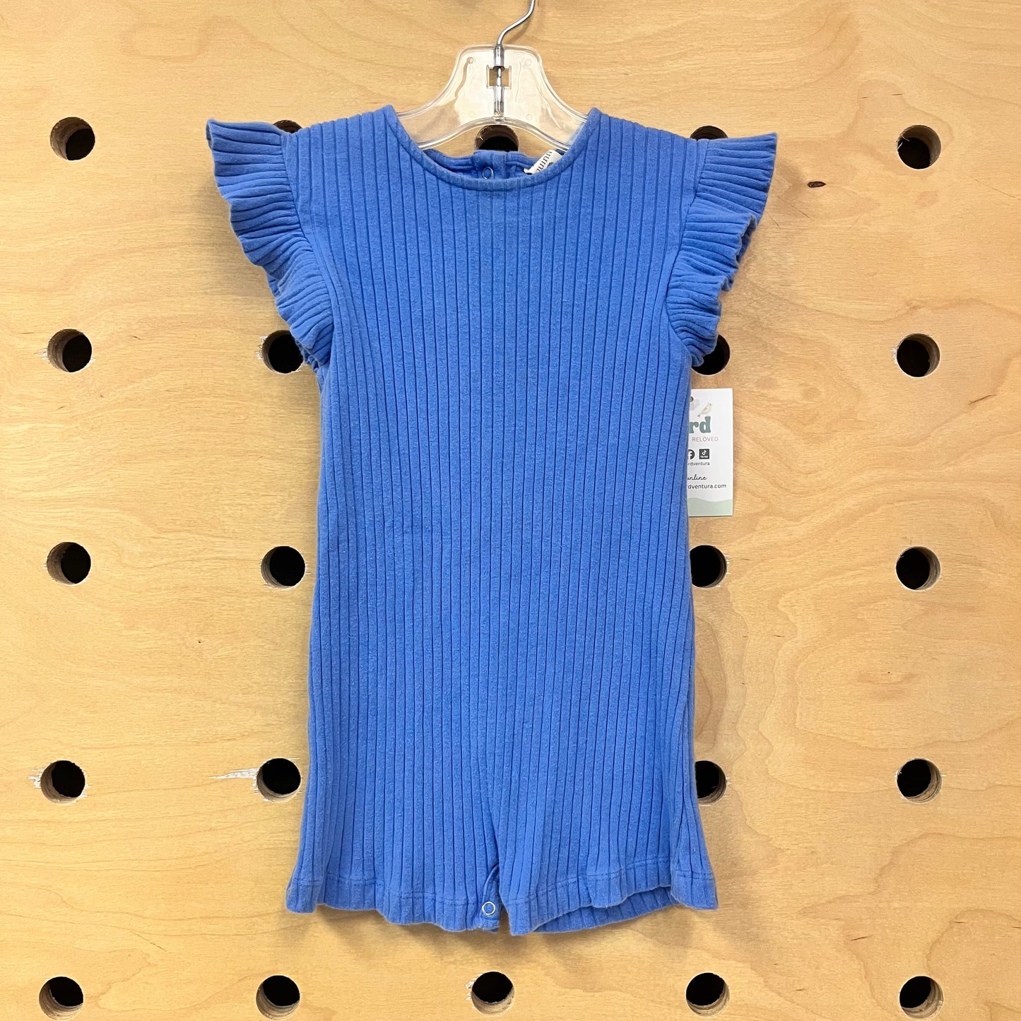 Organic Blue Ribbed Romper