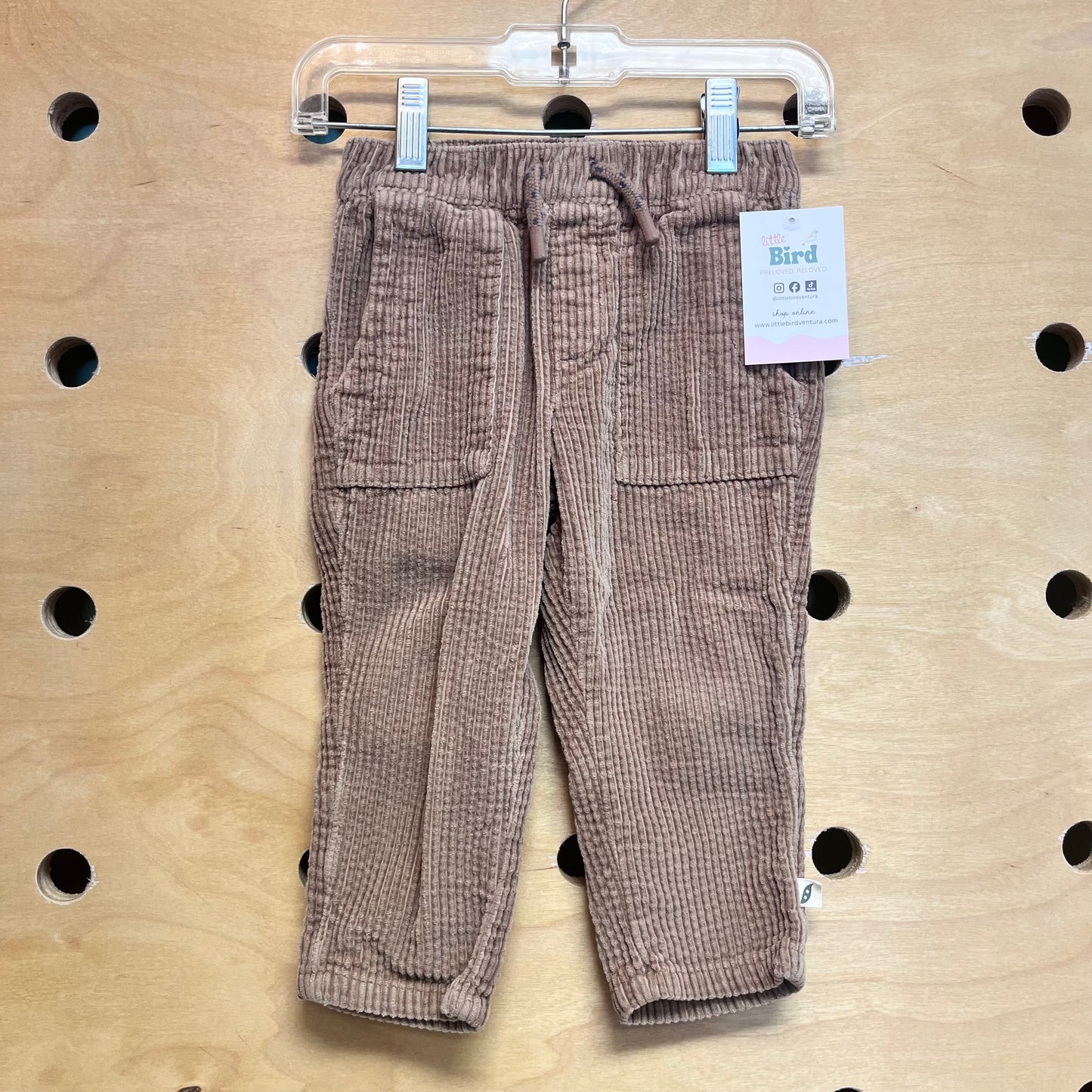 Organic Brown Cord Drawstring Pants
