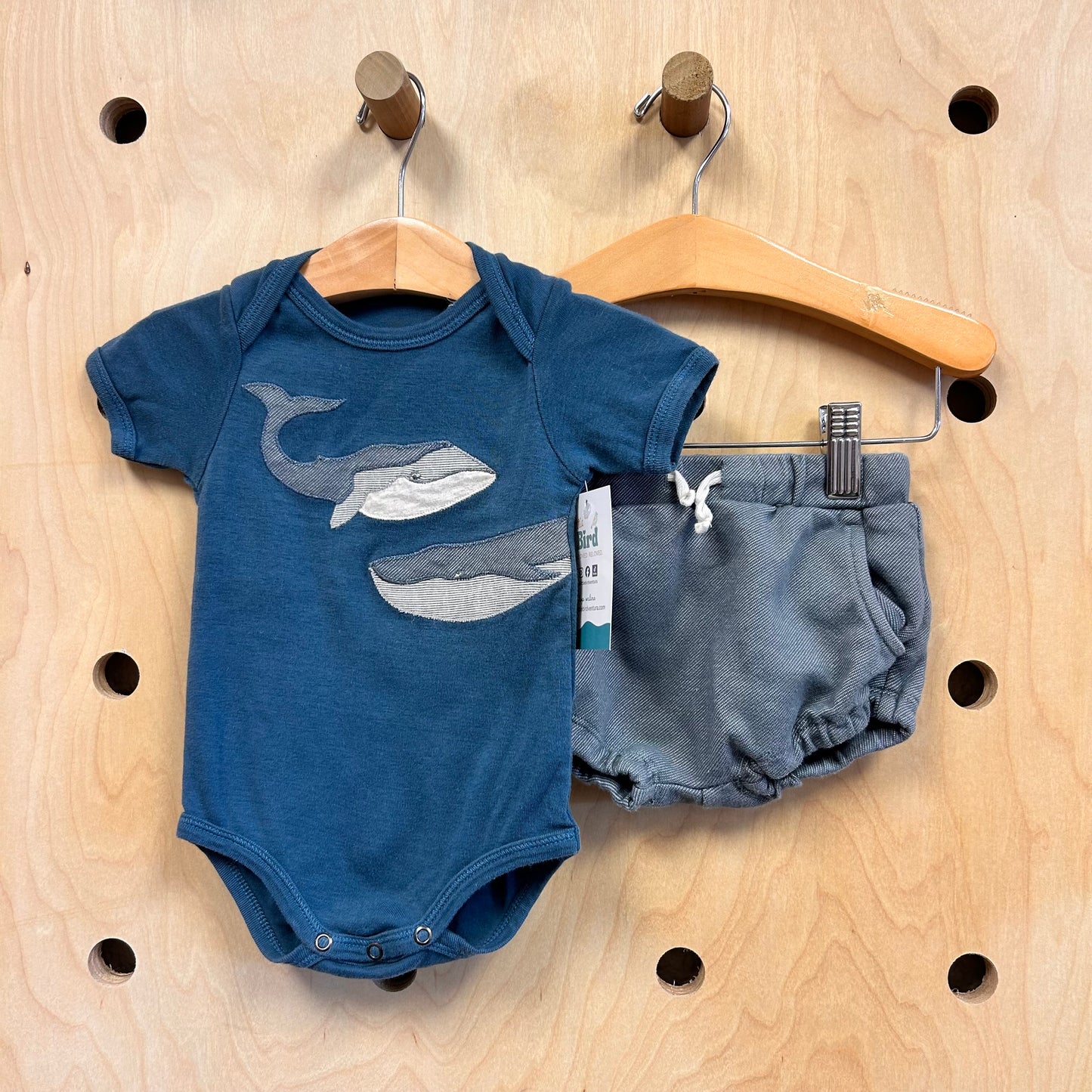 Blue & Grey Whales Outfit