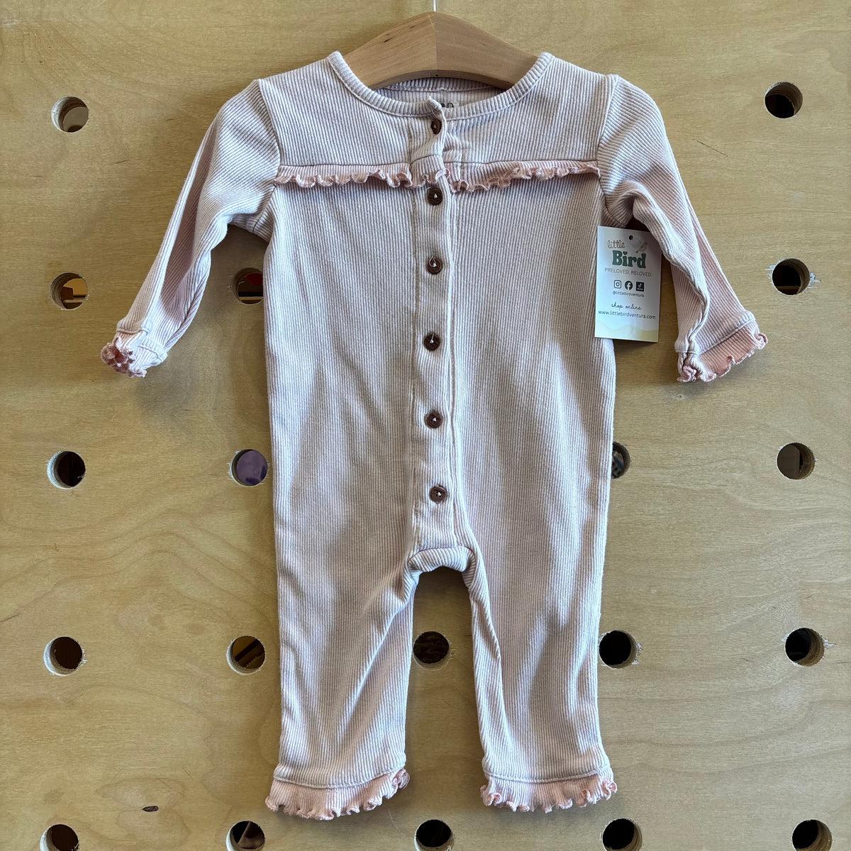 Pink Ribbed Romper