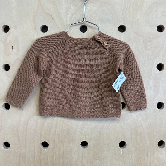 Brown Side Button Sweater